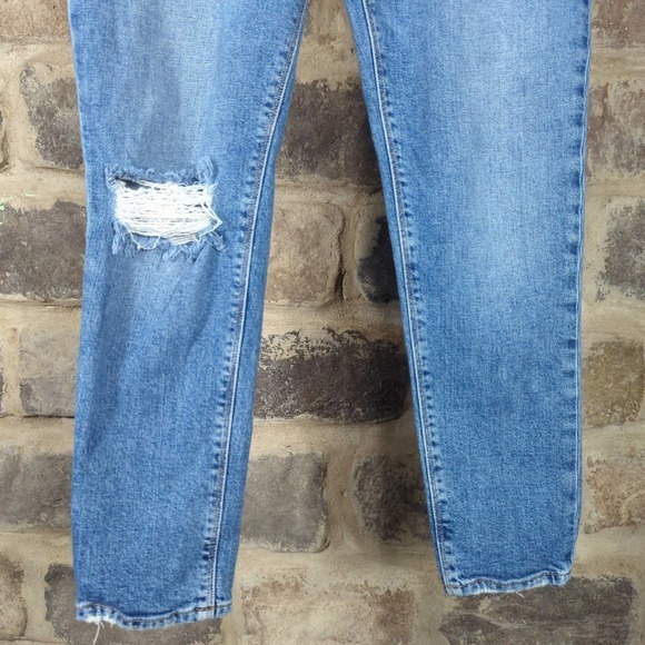 HUDSON Bettie High Rise Taper‎ Jeans In Medium 90s Wash Distressed Hem size 27 - Picture 3 of 12
